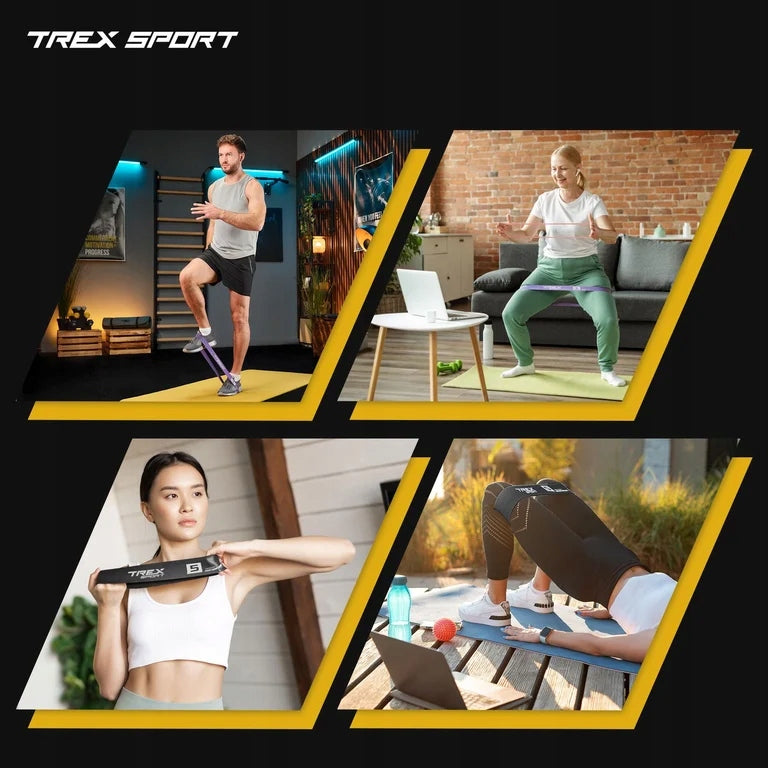 Set of rubber bands for fitness exercise resistance rubber power band 5 pcs Trex Sport Length 30 cm