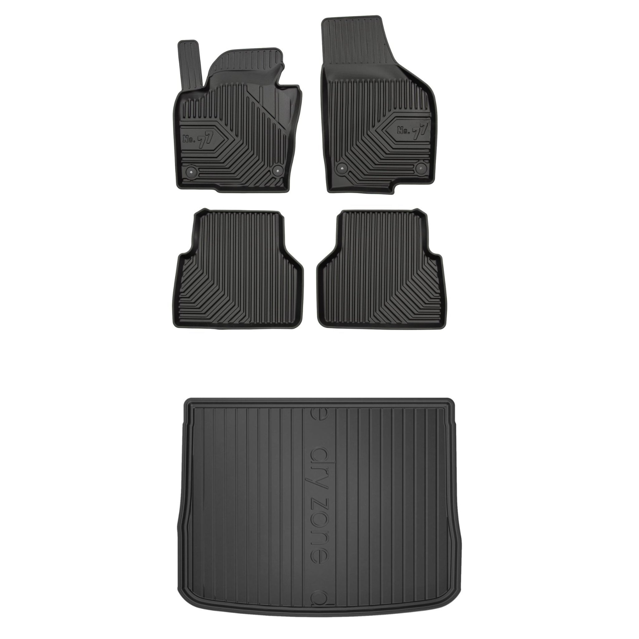 Set of rubber mats and mats for VW Tiguan I 07-16