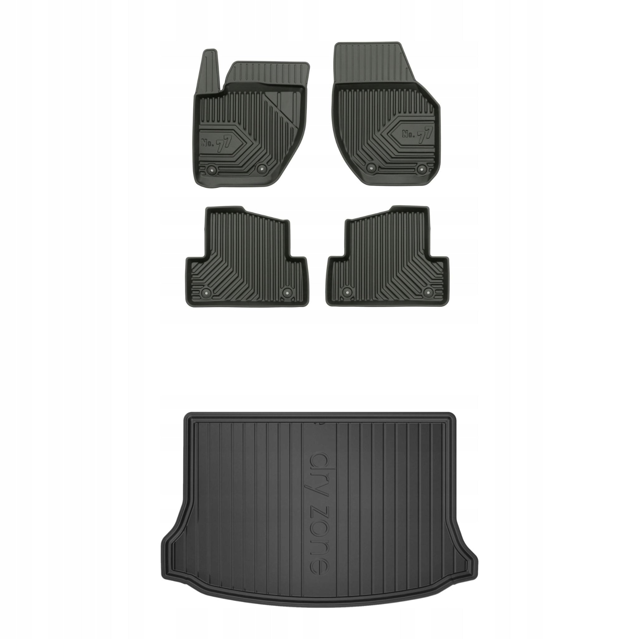 Set of rubber mats and mats for Volvo V40 II