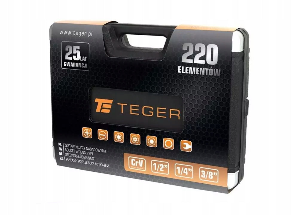 Set of socket wrenches 220pcs TEGER Manufacturer code T-W-NWZK220