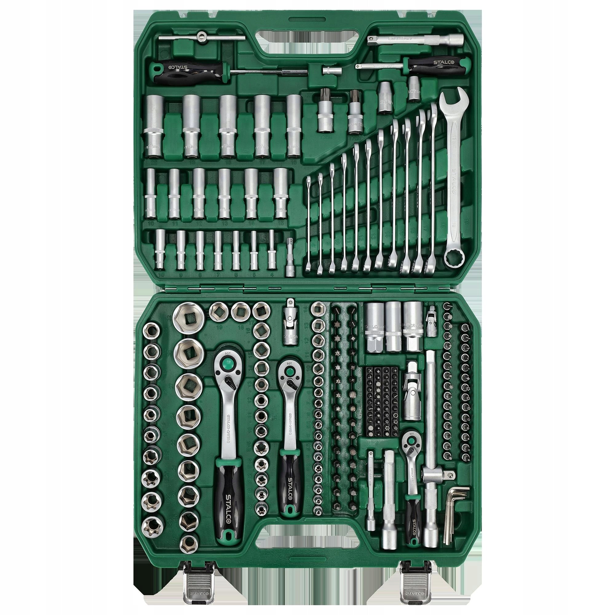 Set of socket wrenches RATCHET 1/2+3/8+1/4 219el.90T STALCO S011100219 Packaging status original