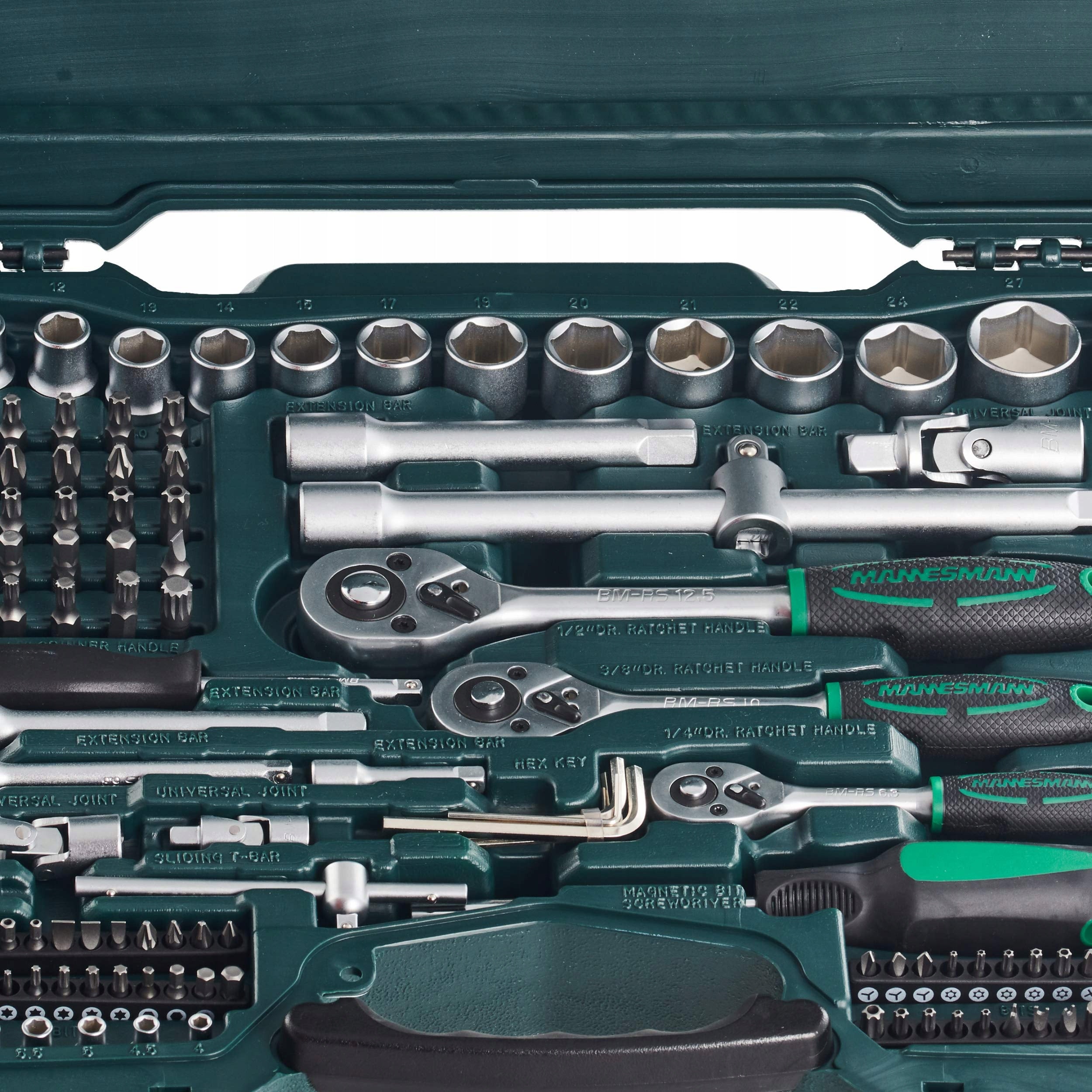 Set of socket wrenches with Ratchet in Suitcase Mannesman M98430 Manufacturer code M98430