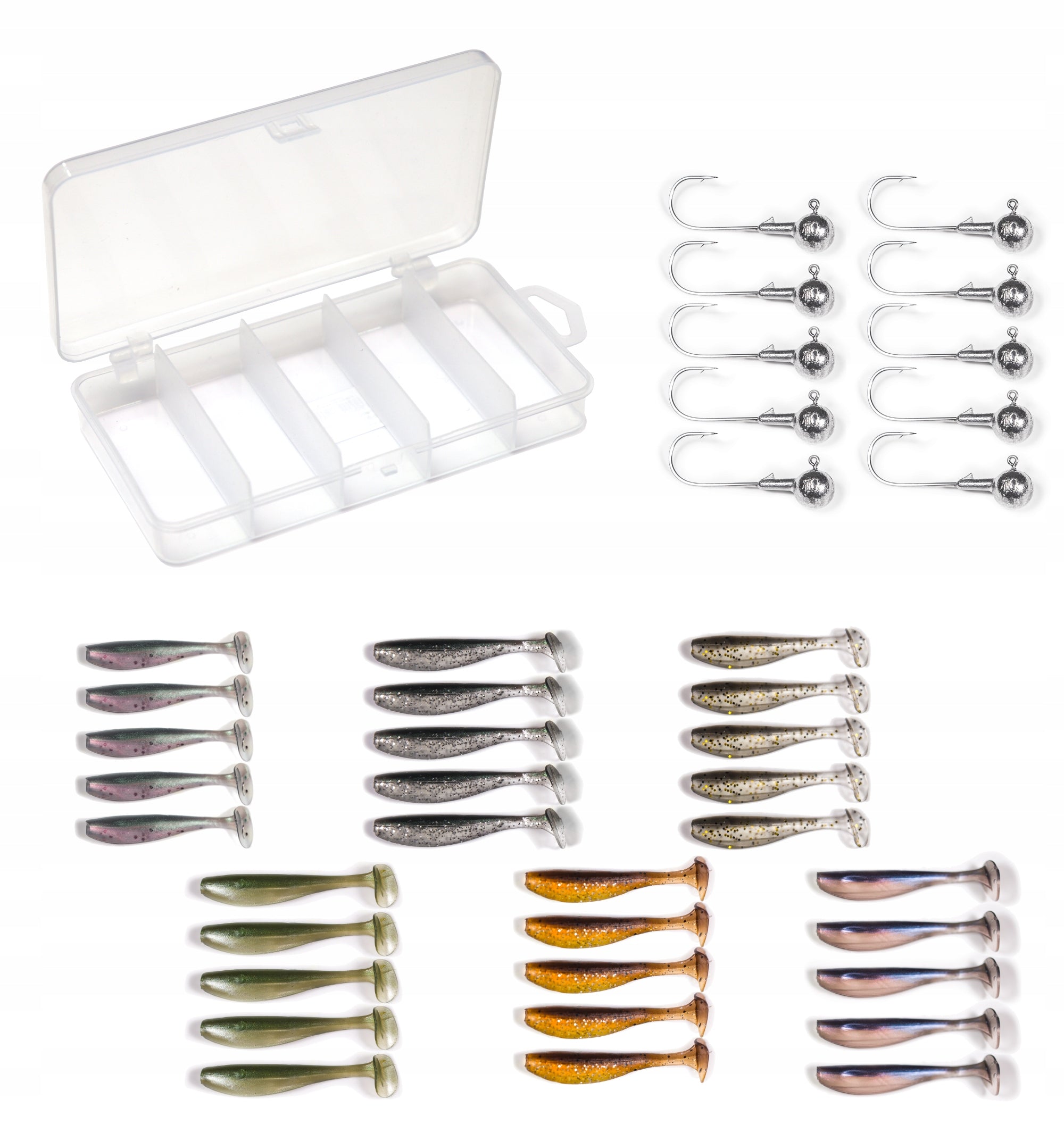 Set of spinning lures perch, pike, zander, asp +box