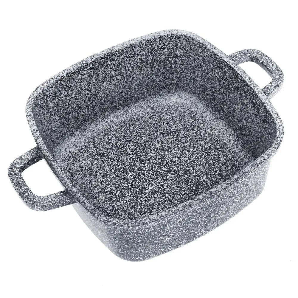 Set of square MARBLE pots POTS GREY SET 6EL. Coating type marble