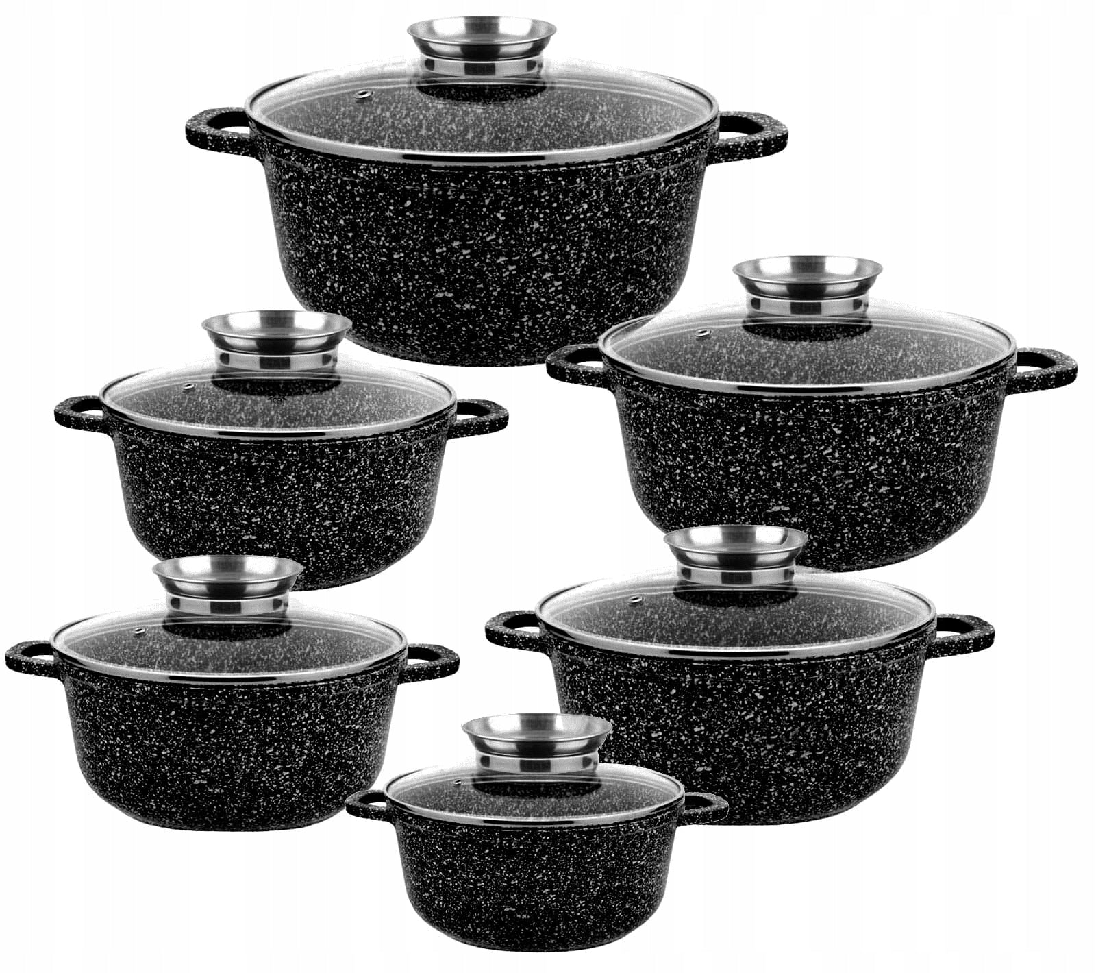 Set of stainless glass pots 12 el. Number of items in the set 12