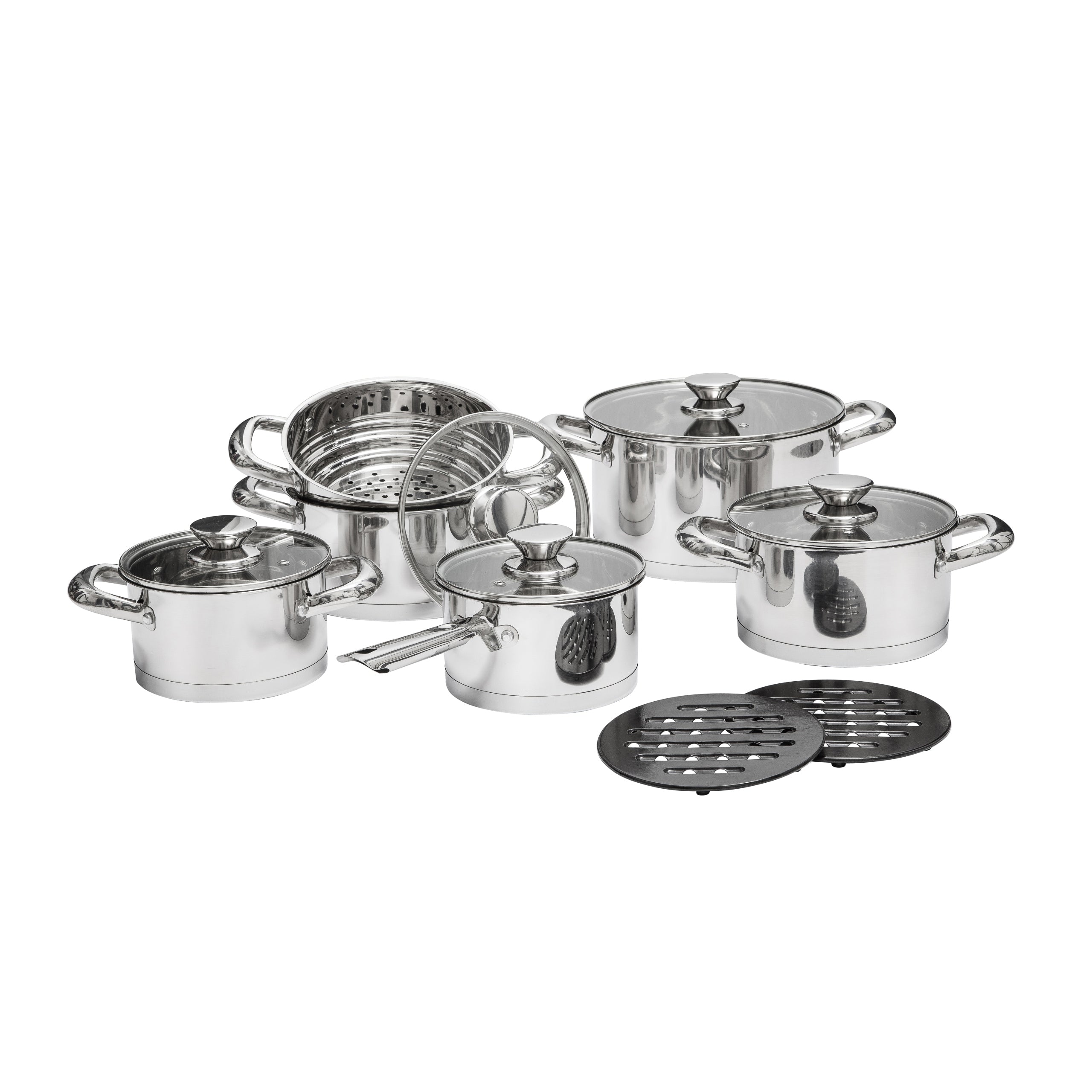 Set of stainless steel pots 13-piece Ambition Urban 68880