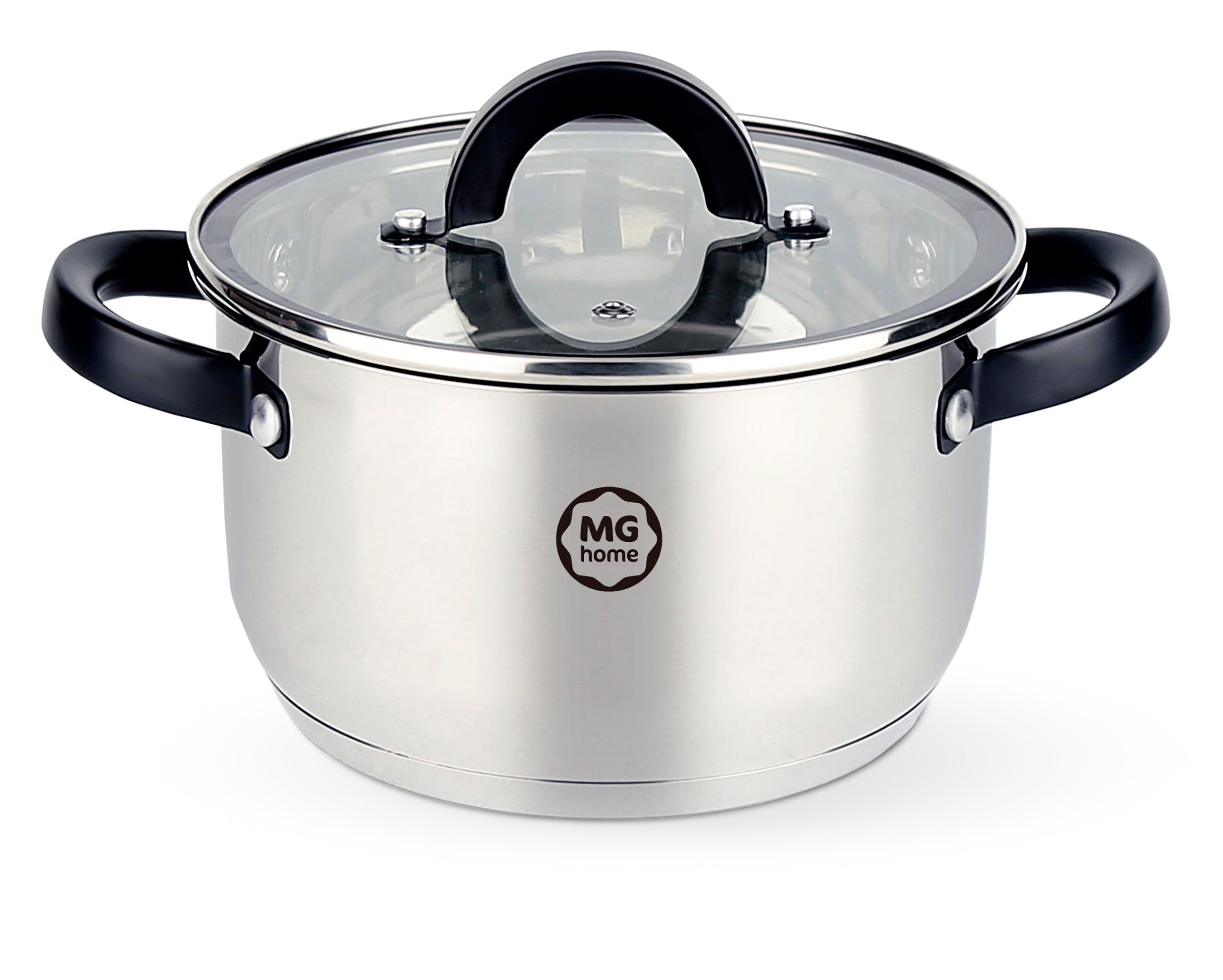 Set of stainless steel pots 9 el. with lid induction gas Packaging status original