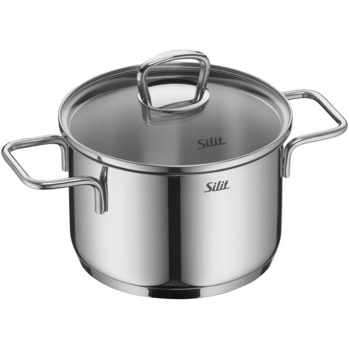 Set of steel pots 15 el Silit Alicante induction gas with pan Color silver
