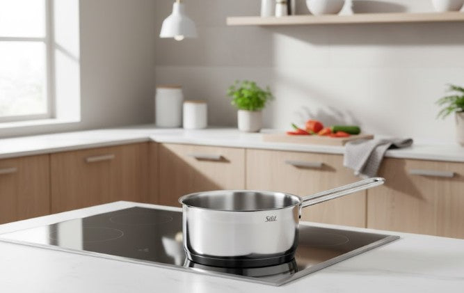 Set of steel pots with lids Silit Diamant 11 el. induction gas Color silver