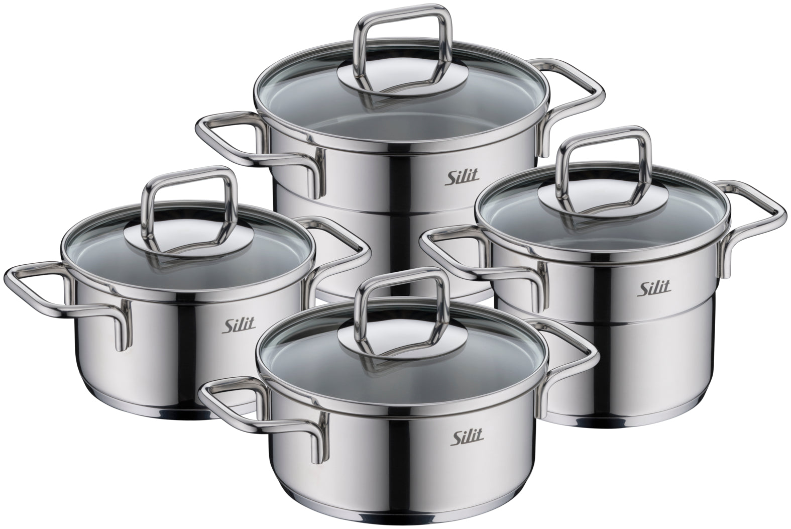 Set of steel pots with lids Silit Extra Cook 9 el. induction small Manufacturer code 2109306412