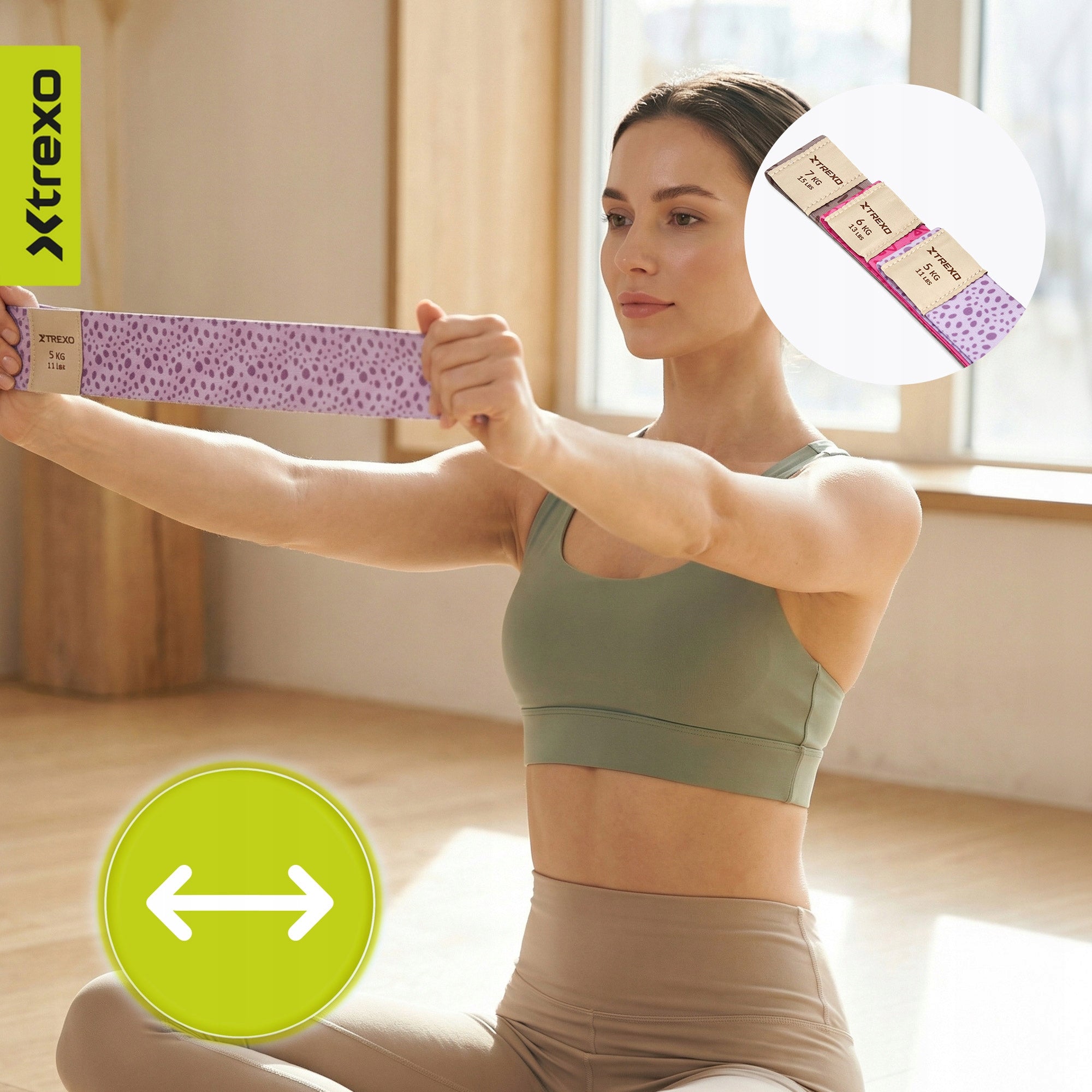 Set of tapes XTREXO embroidery multicolor FOR FITNESS EXERCISES HIGH QUALITY Kind training band