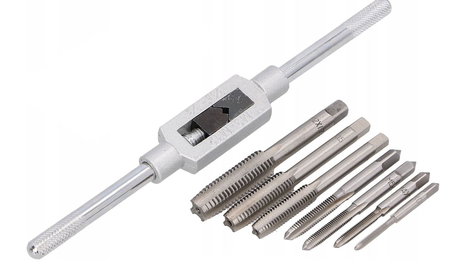 Set of taps set 8pcs M3-M12 with knob
