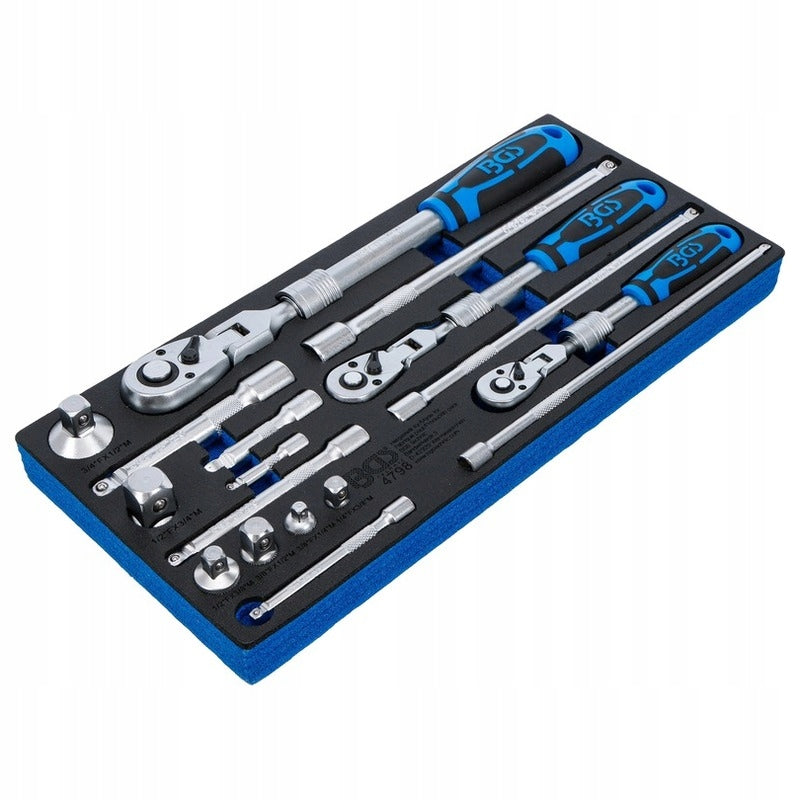 Set of telescopic rattles broken 1/4", 3/8", 1/2" in insert 17 pcs Number of items in the set 17