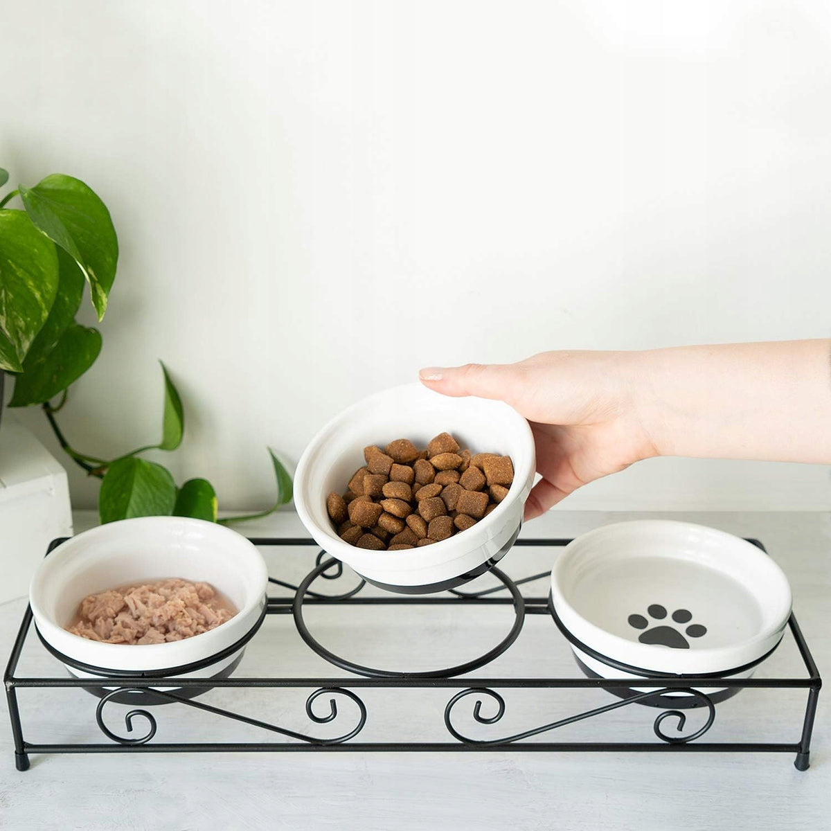 Set of three feeding bowls Navaris ceramics 320 ml Kind three feeding bowls set