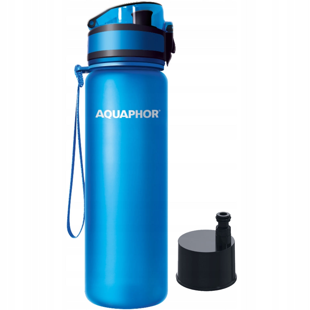 Set of toothbrush + water bottle filter bottle Aquaphor City 0,5l blue Packaging status original