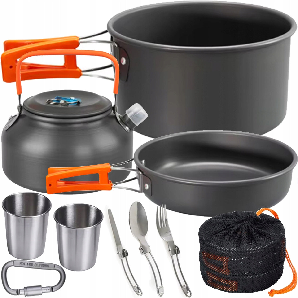 Set of tourist dishes aluminium grey 0,75 l