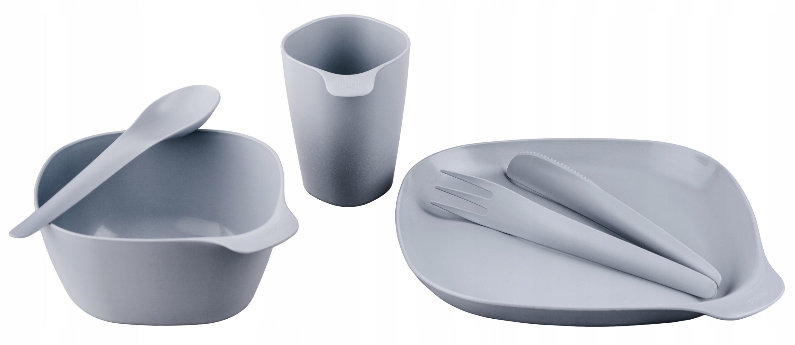 Set of tourist dishes plate cup bowl cutlery Bailango grey 6 el. EAN (GTIN) 5903456113339