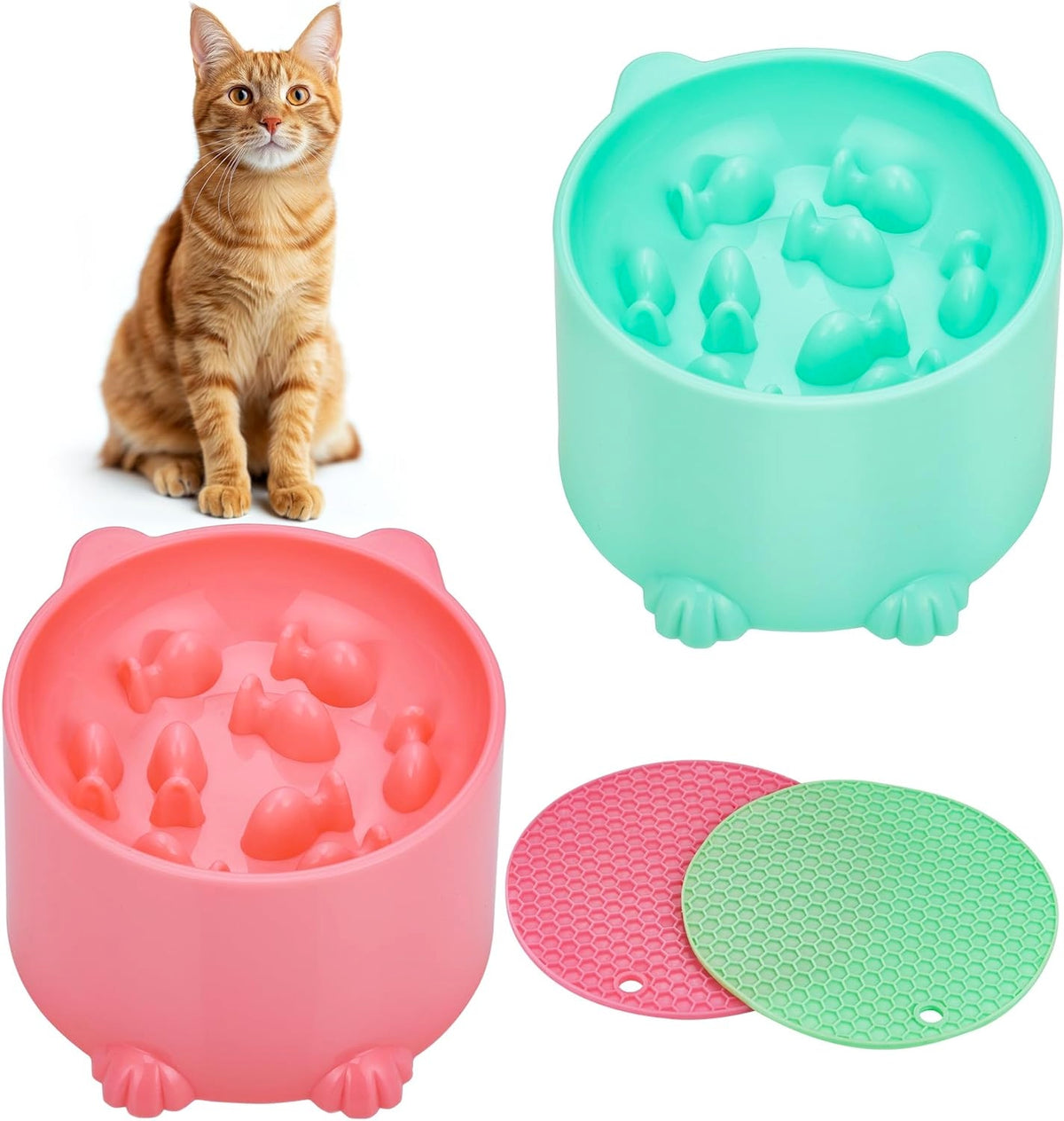 Set of two feeding bowls IDEAL plastic 200 ml