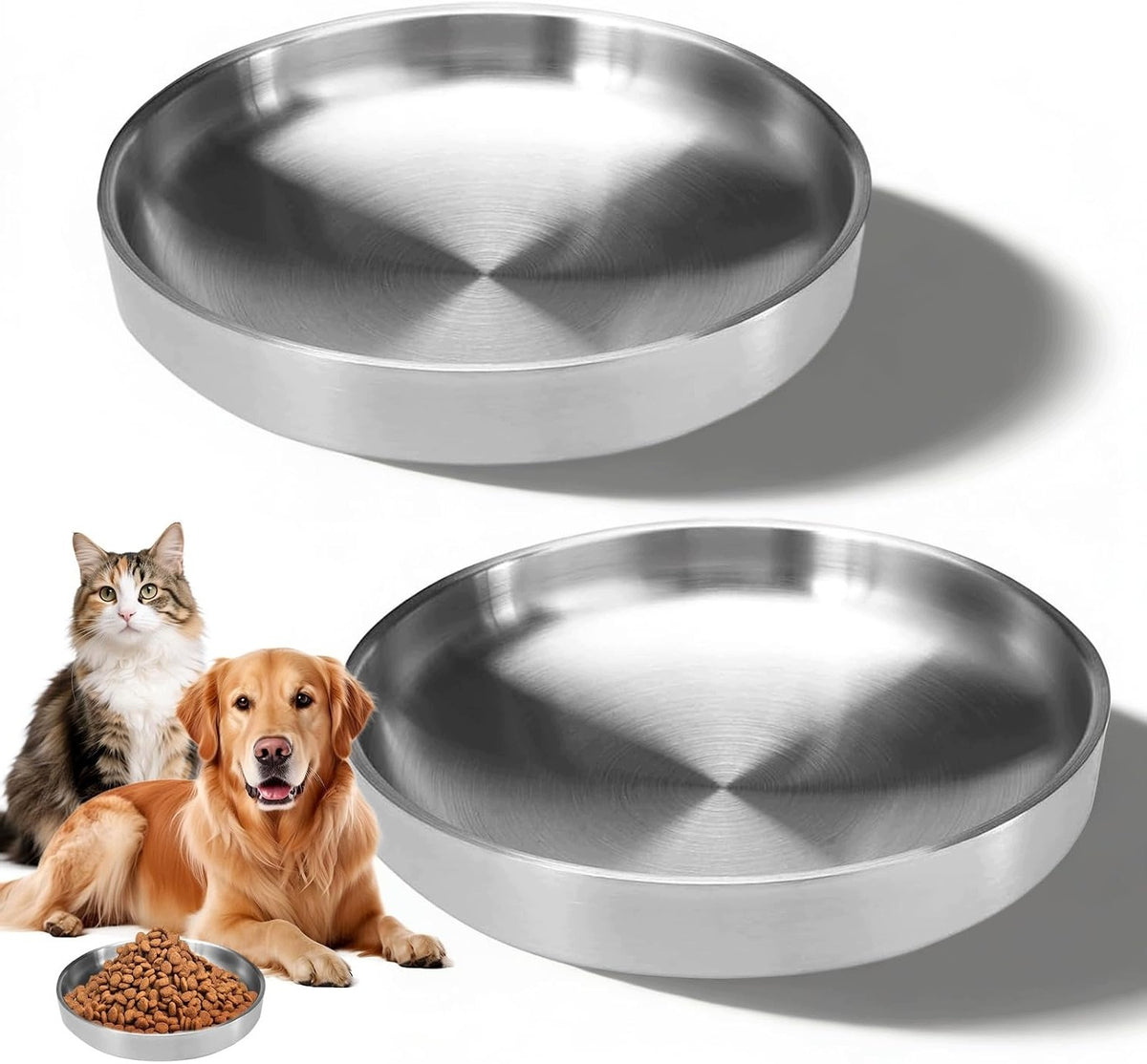 Set of two feeding bowls Sam metal 600 ml