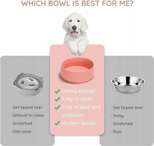 Set of two feeding bowls Spunkyjunk ceramic 400 ml bamboo frame Manufacturer code B096XXZ6KN