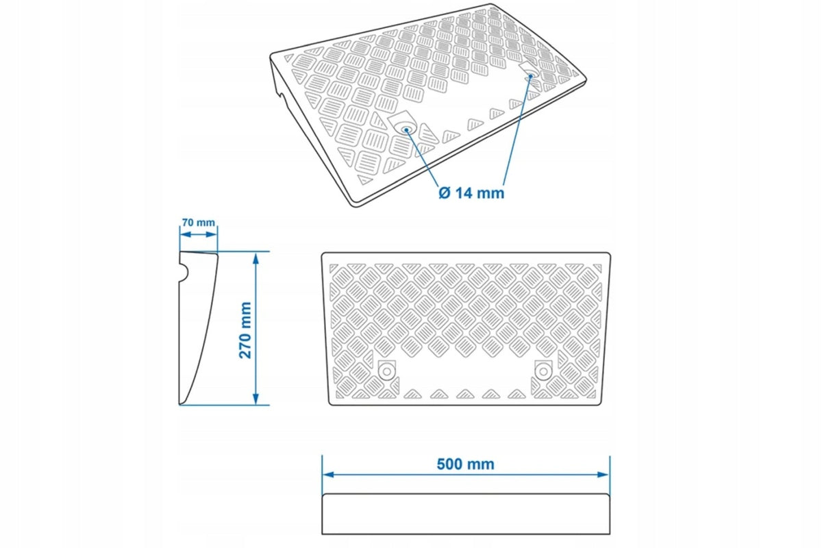 Set of two ramps ProPlus rubber driveway thresholds 7 cm 3000 kg Brand Proplus
