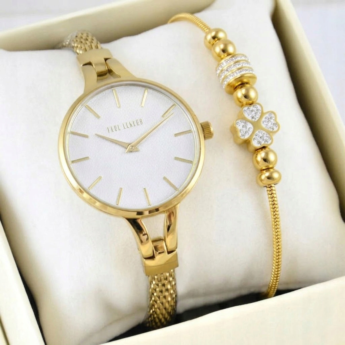 Set of women's watch Paul Lorens SECT WITH delicate bracelet + ENGRAVING