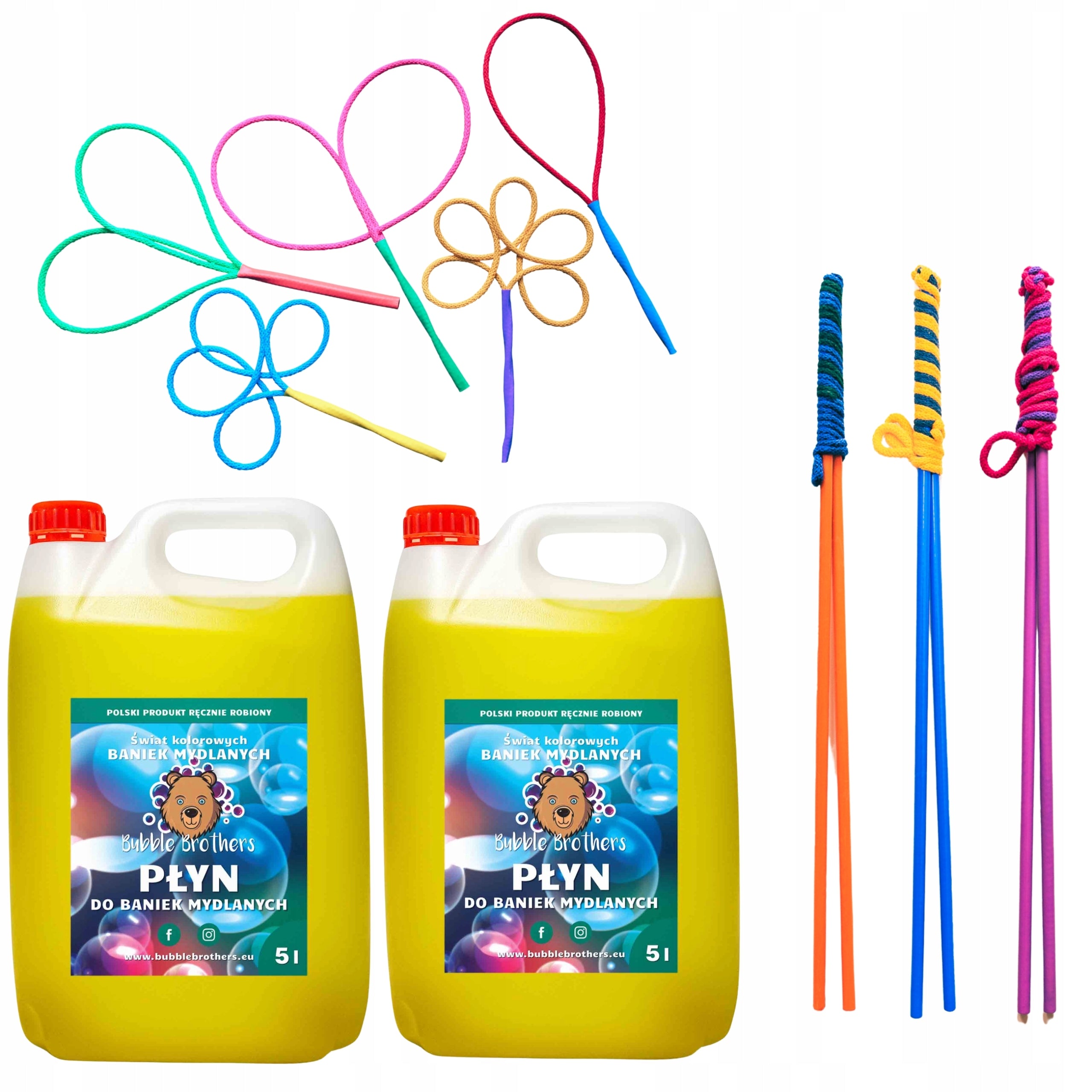 Set with Liquid for Soap Bubbles Large and Small 10 Liters + 8 Sticks