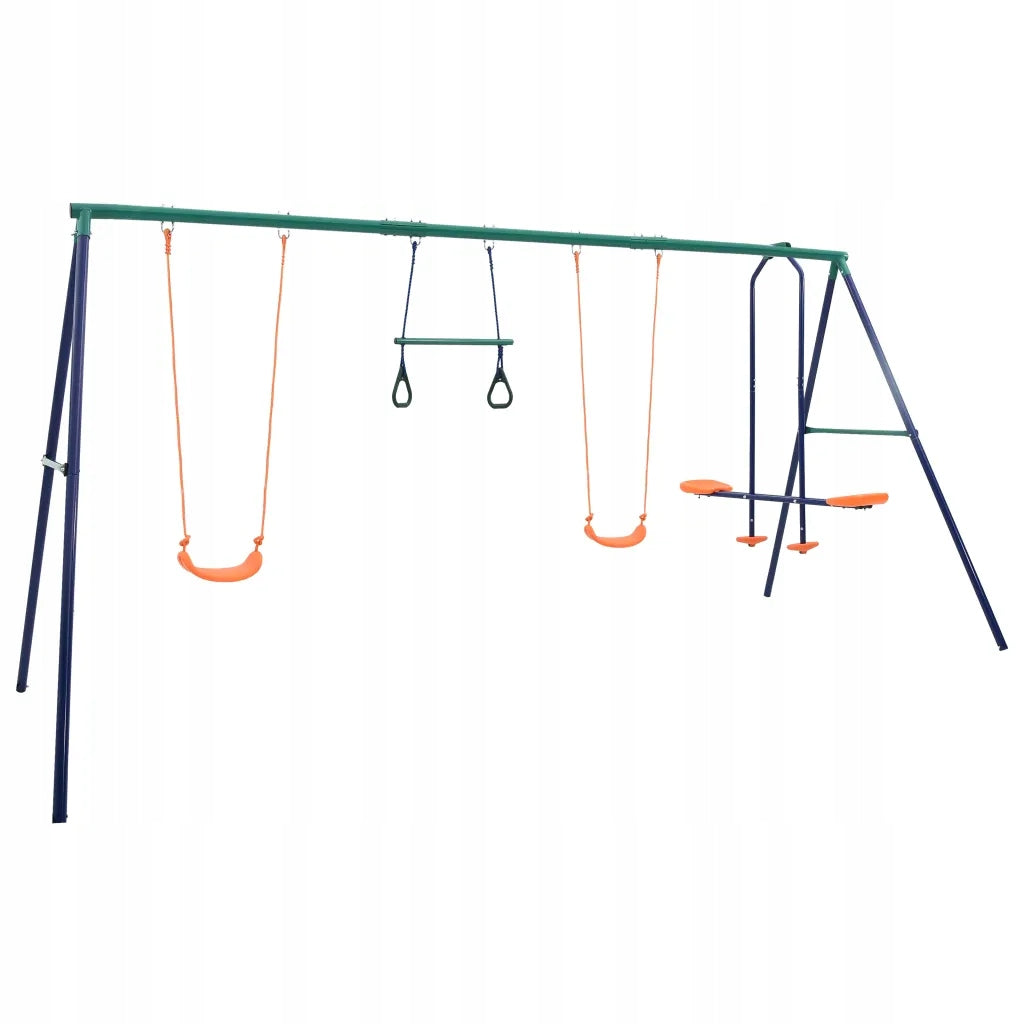 Set with swings and gymnastic wheels, 4 seats, steel