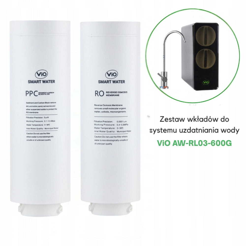 Set x2 Replacement Water Purification System Filters ViO AW-RL03 600G