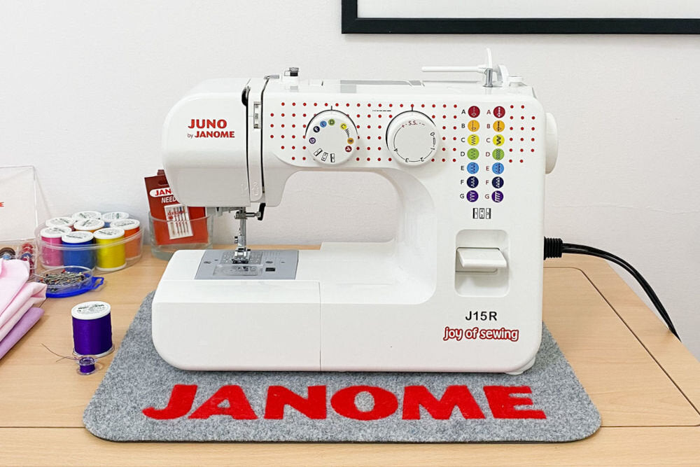 Sewing machine JANOME Juno J15R Types of stitches zigzag straight elastic overlock