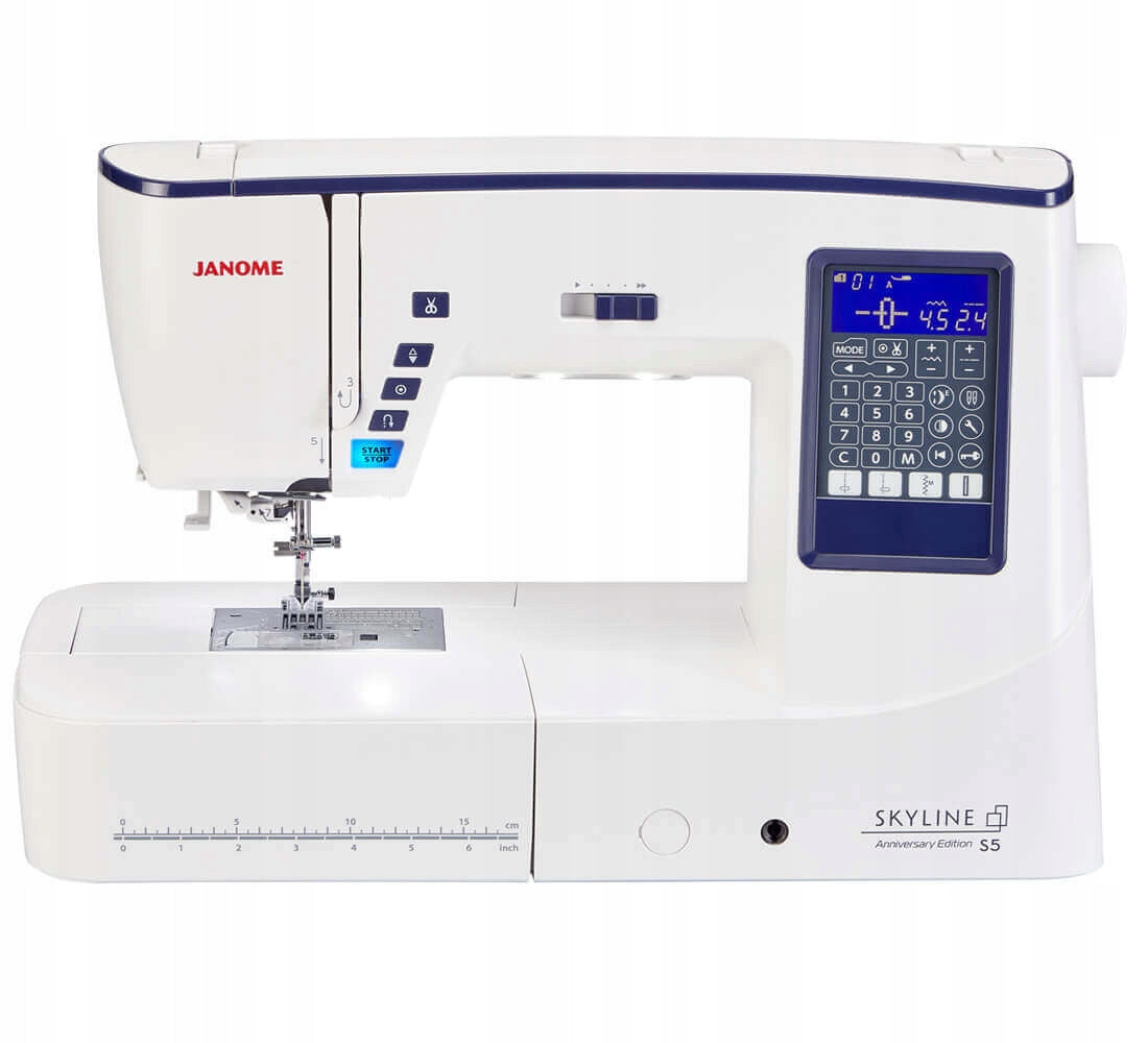 Sewing machine Janome Skyline S5 + Table + Feet + Freebies + Courses Packaging status original