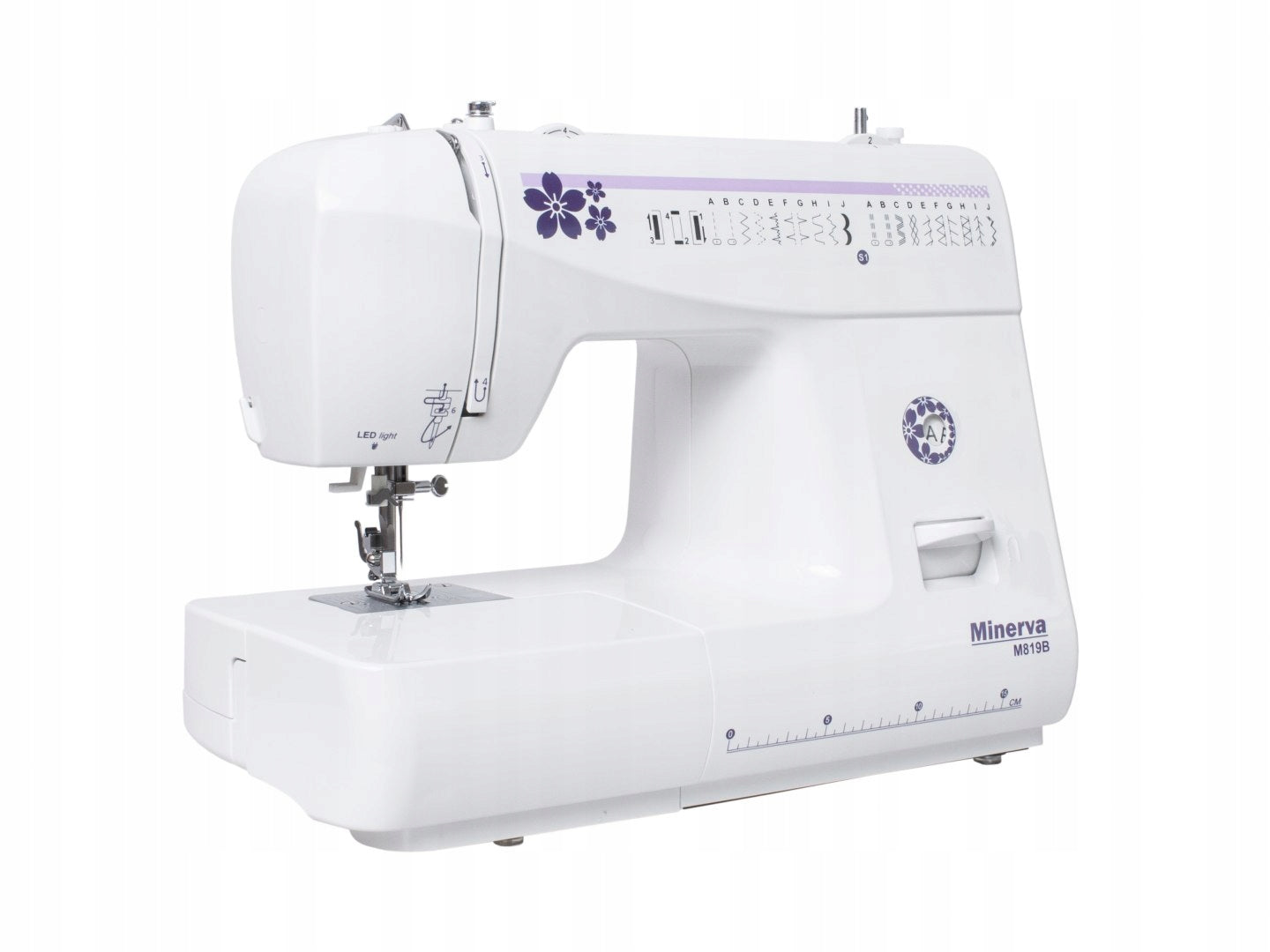 Sewing machine Minerva M819B 70W 850 rpm 19 Stitches Back sewing Material synthetic material