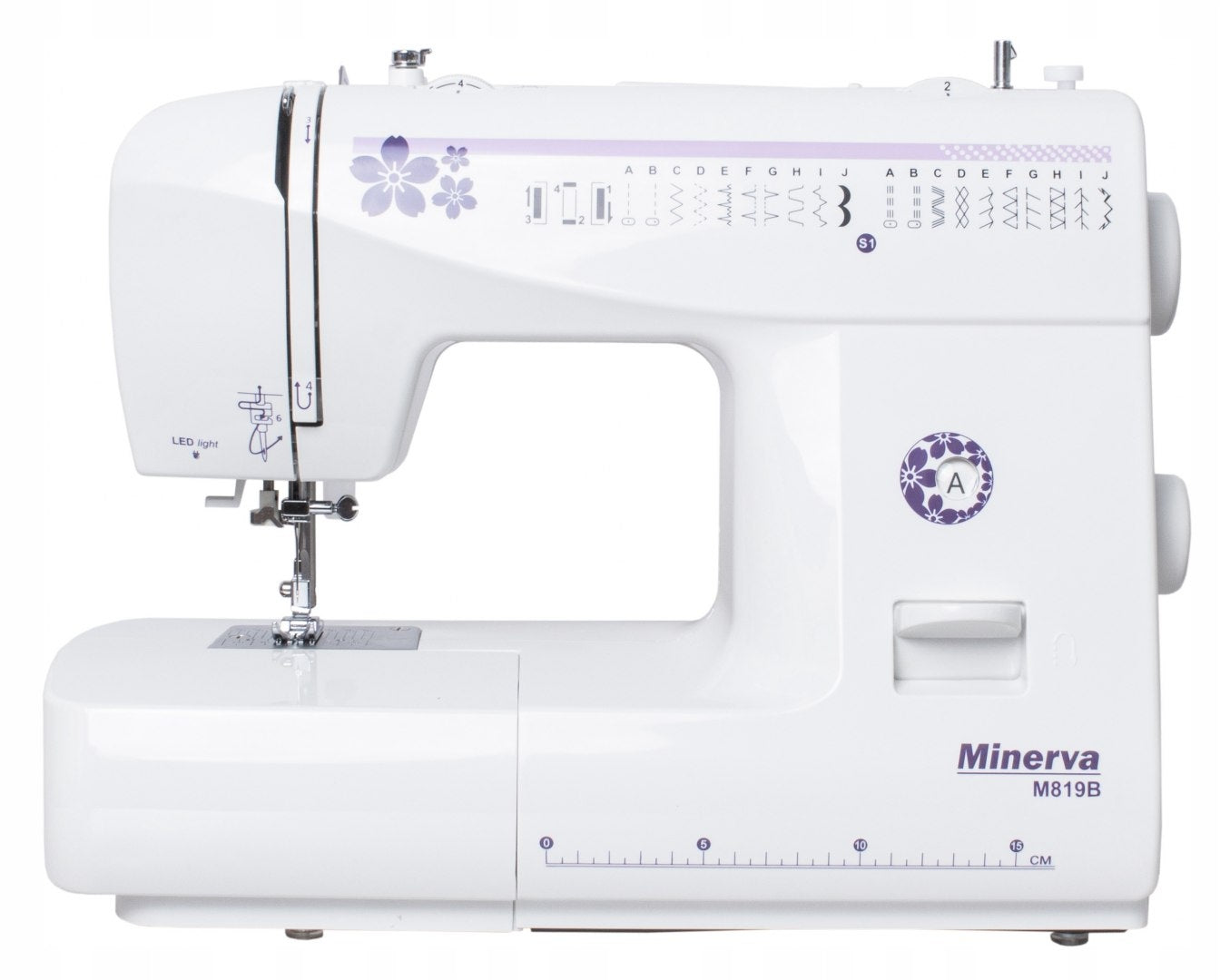 Sewing machine Minerva M819B 70W 850 rpm 19 Stitches Back sewing