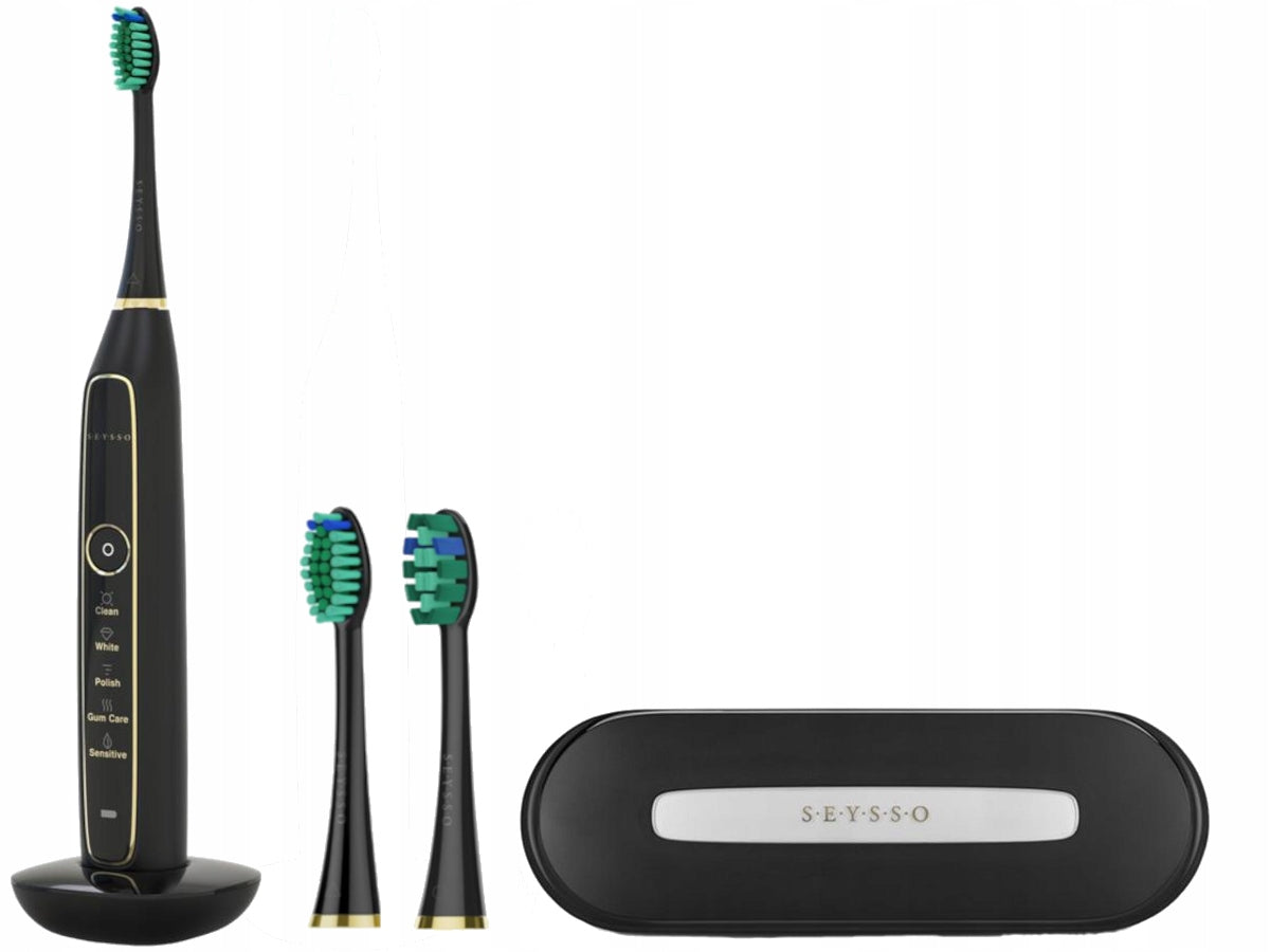 Seysso Gold Rechargeable sonic electric toothbrush with 3 heads