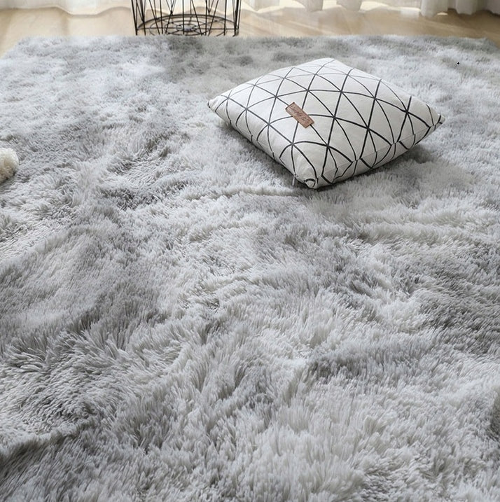 Shaggy Carpet 160x230 plush dense soft trimmed plush fur Ombre Color silver