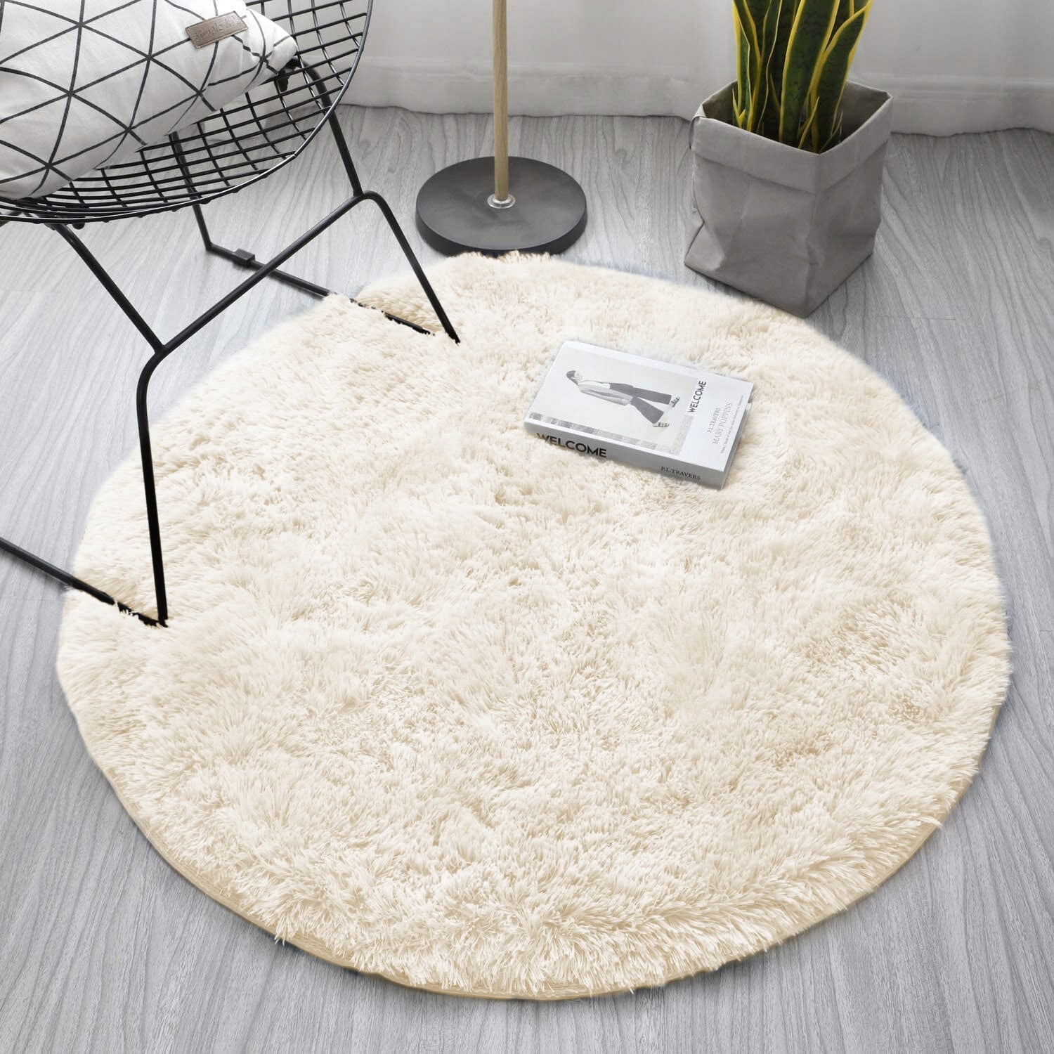 Shaggy rug non-slip round living room soft plush 120x120 Manufacturer code 5907694853903