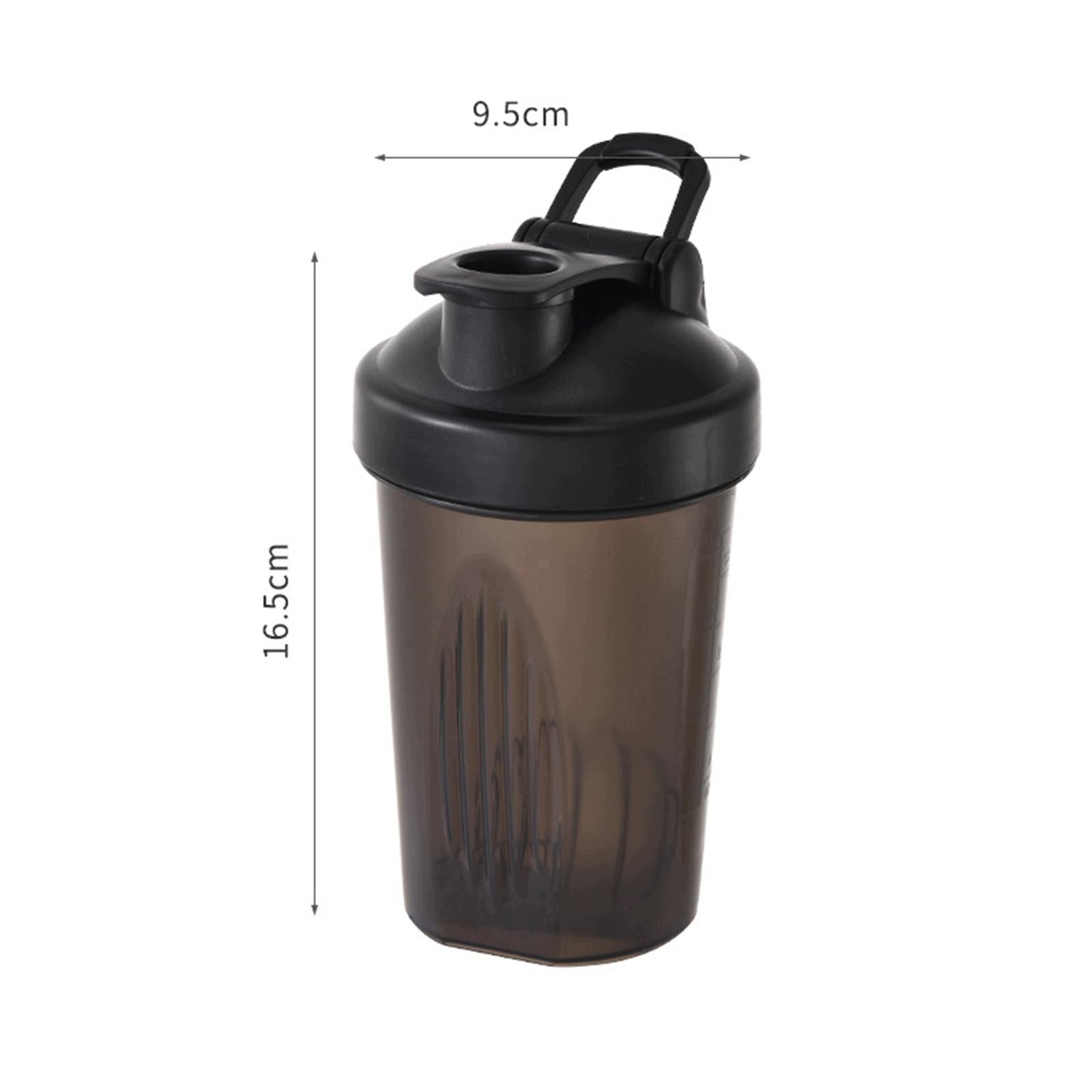 Shaker Blender Bottle Sports Mixing Cup Portable Travel Mug Drinks Black Expiration date not specified