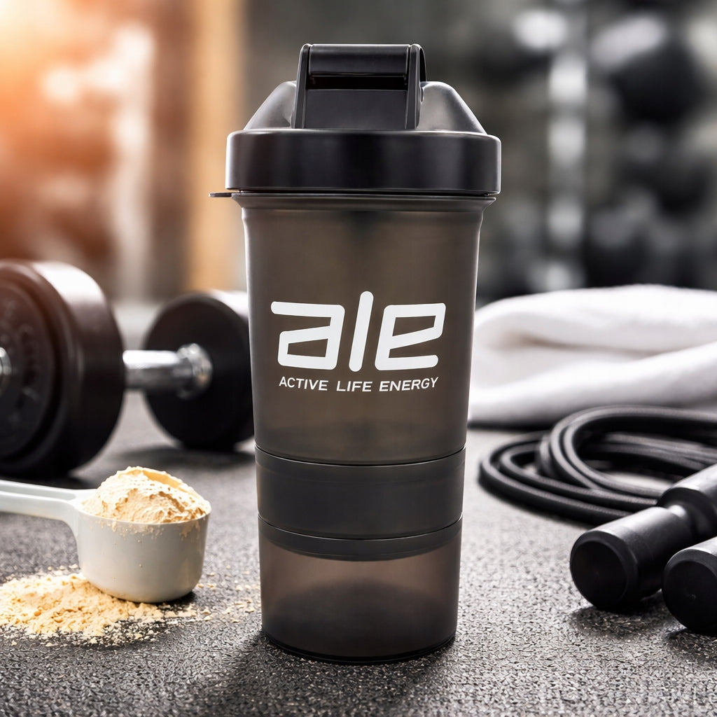 Shaker with container water bottle ALE 450 ml – convenient for supplements and drinks Manufacturer code 5905699593435