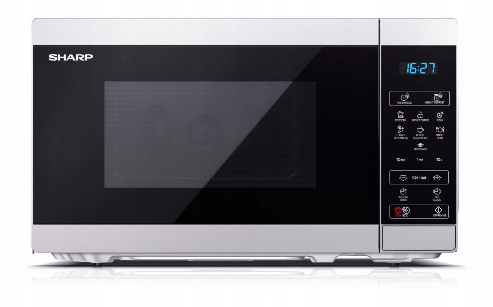 Sharp YC-MS02E-S Mikrowelle, 20 Letters, 800 Watt, silber/schwarz
