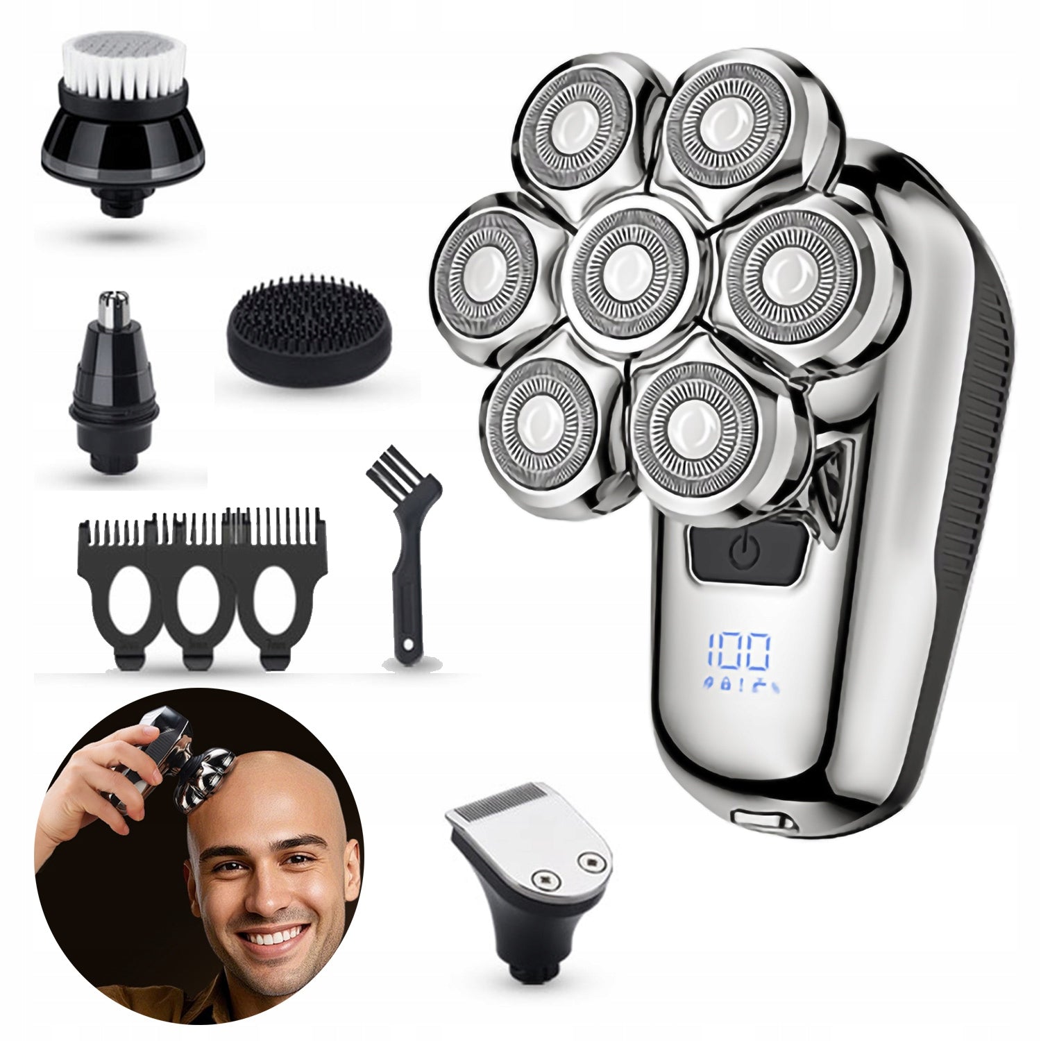 Shaver 5-in-1 7D Floating Magnetic Electric Shaver Smooth,Wet & Dry Shaving