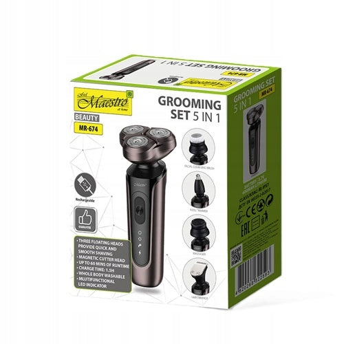 Shaver 5in1 Hair Nose Trimmer for Shaving USB C set MAESTRO MR-674 Model 606217393