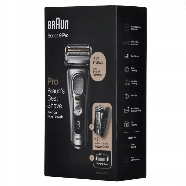 Shaver Braun Series 9 Pro 9427s Wet&Dry Charging Case PowerCase Silver Manufacturer code 81744531