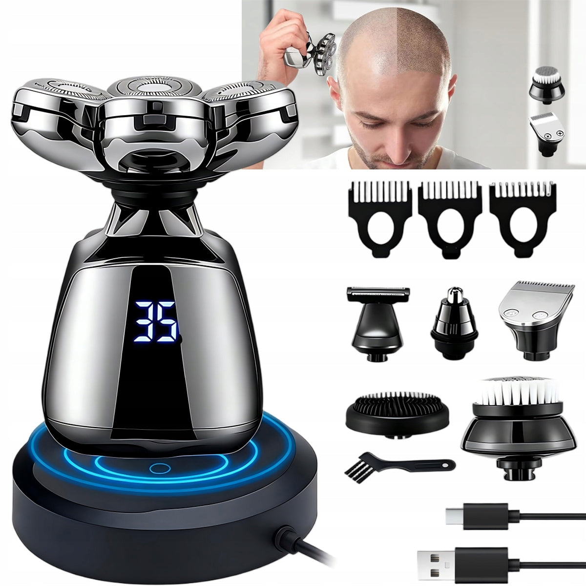 Shaver Hair Head Shaving Machine Nose Trimmer 6in1