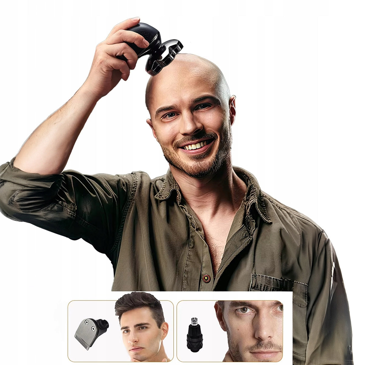 Shaver Head Beard Hair Shaver Men's Wireless USB-C 7D Manufacturer code Maszynka Męska Golarka do Głowy Włosów USB-C