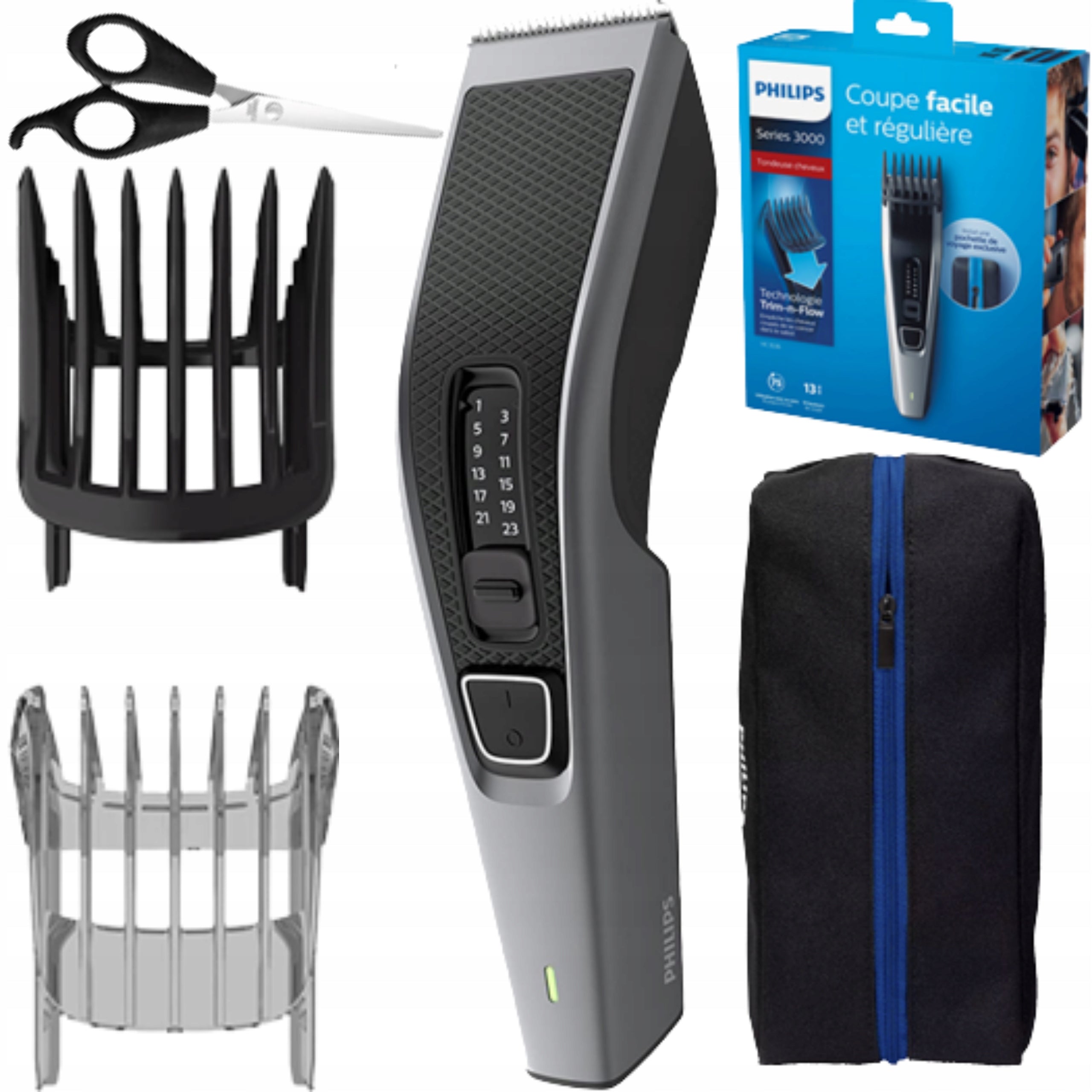 Shaver PHILIPS CLIPPER + CASE HAIR STYLING SET SCISSORS Wireless operating time 75 min