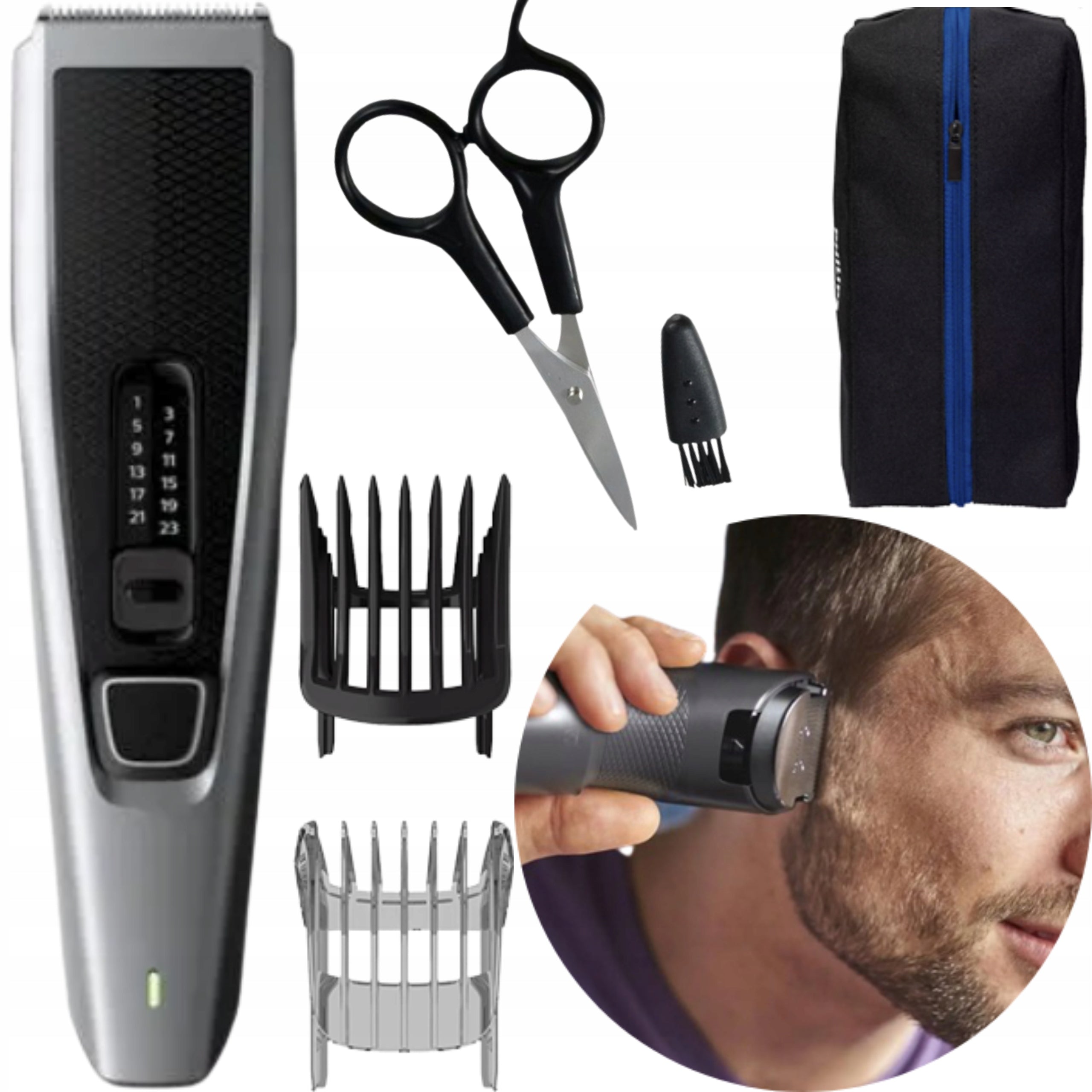 Shaver PHILIPS CLIPPER + CASE HAIR STYLING SET SCISSORS
