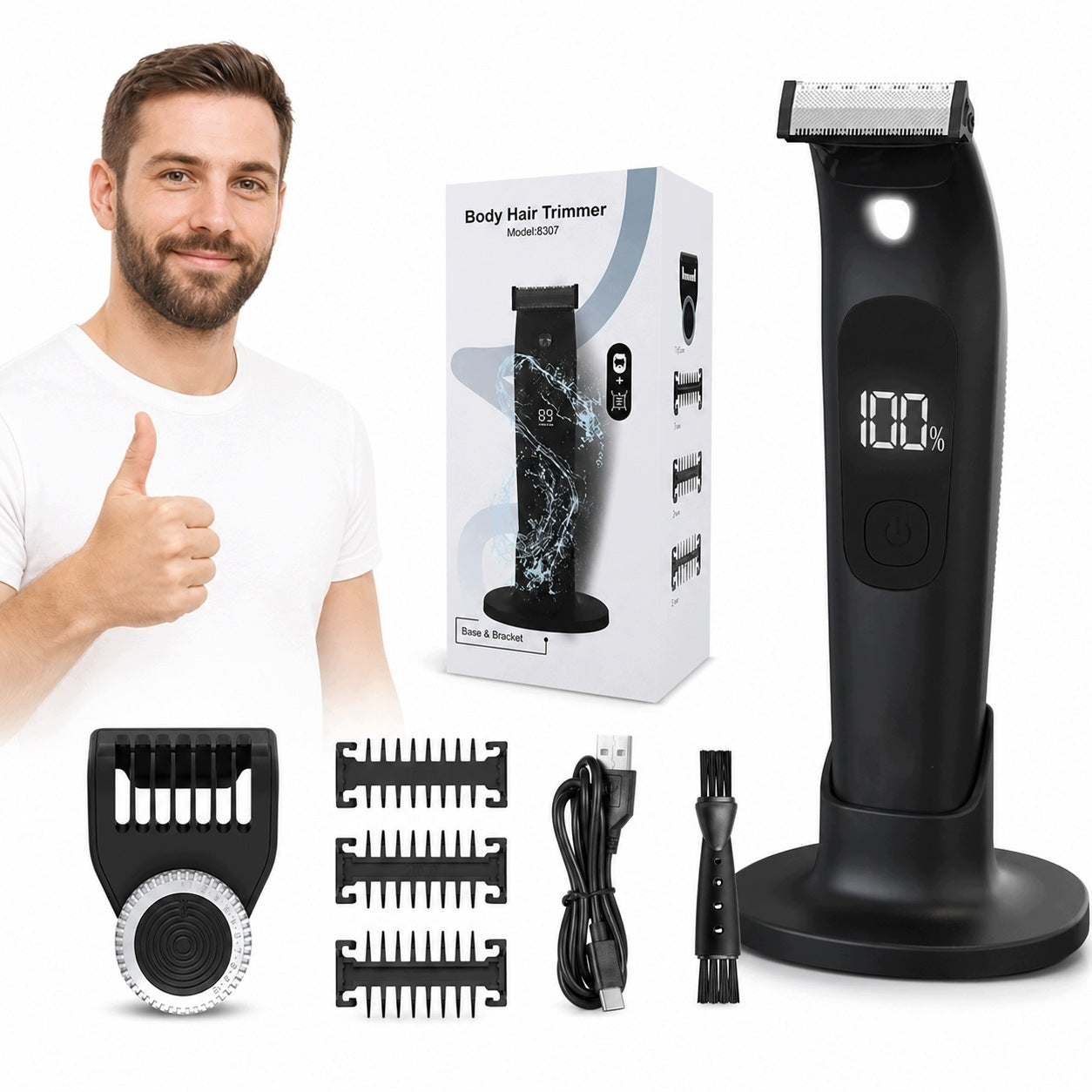 Shaver for intimate areas - trimmer for beard, hair and eyebrows