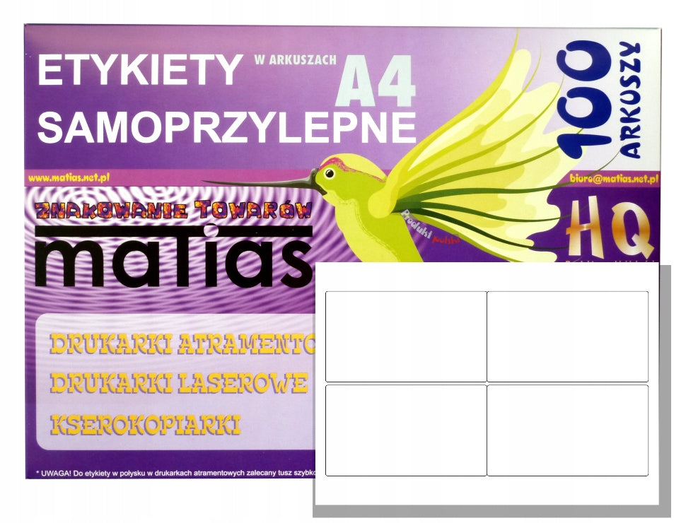 Sheet A4 MAT 78x139 /100ark