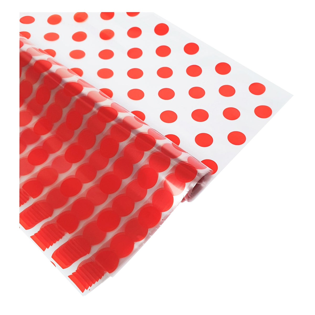 Sheets cellophane foil RED PEAS 50x70 50
