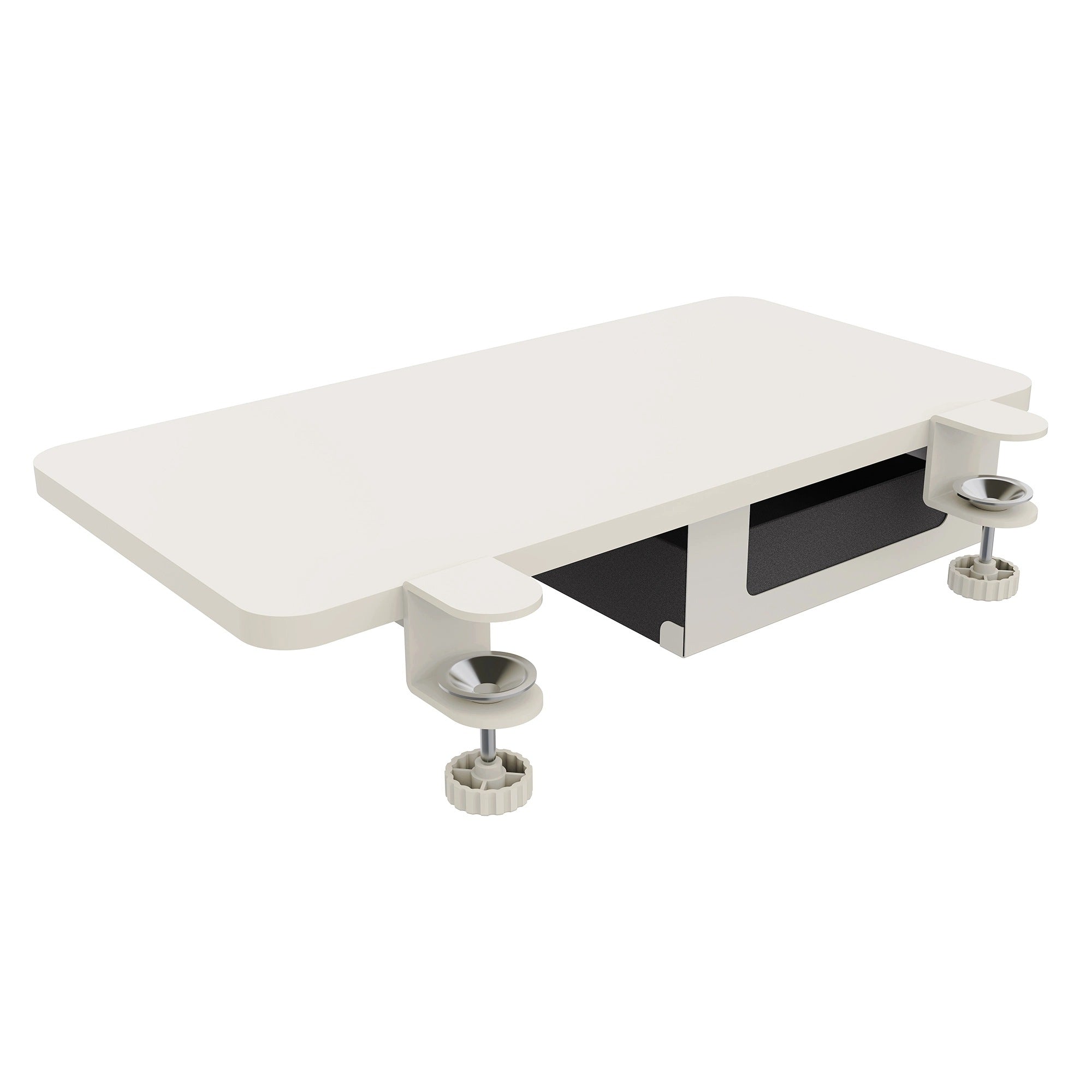 Shelf Desk accessory with DRAWER 60x30 white 25kg for Clamp Spacetronik